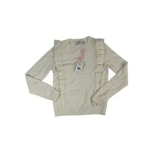 Vineyard Vines Ruffled Crewneck‎ Sweater Marshmallow White Girls Size M NWT